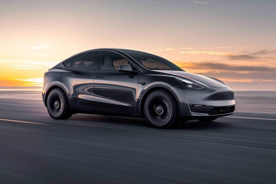 The Tesla Model Y on the road