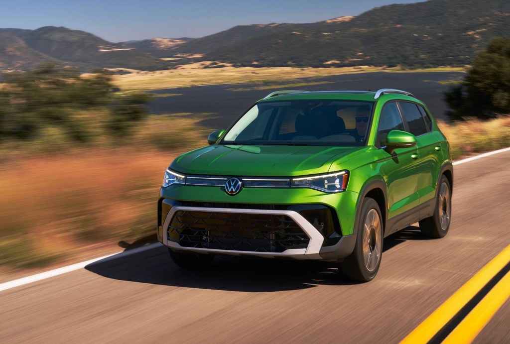 The 2025 Volkswagen Taos on the road