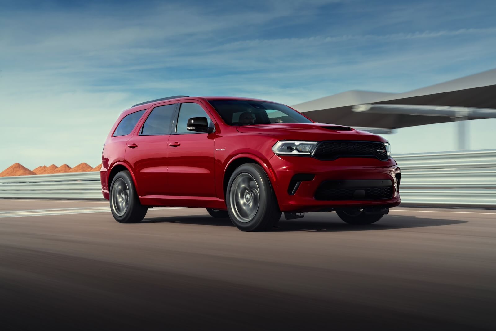 A red 2026 Dodge Durango R/T, one of the Durangos not available in CARB states for 2026.