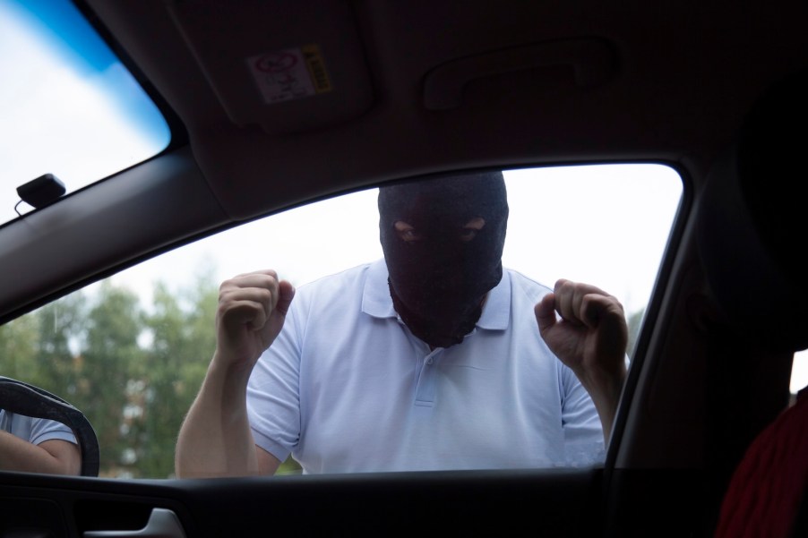Car thief bangs on window because driver used weird hack to stop them