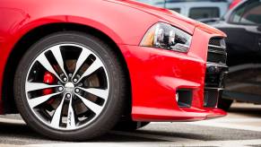 The front end of a Dodge Charger, like the car an Ohio mayor used to hit a wanted sexual battery criminal.
