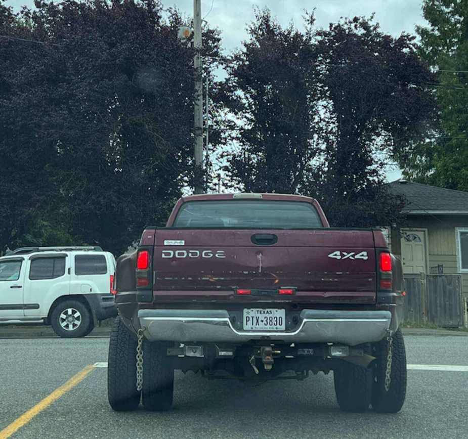 A Dodge RAM dually, not unlike the RAM pickup truck used by a drunk driver in Florida to cause a four-car crash.