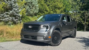 The Ford Maverick Lobo near trees