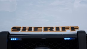 Hood of a Florida Sheriff's deputy car, headbutted by suspect