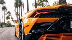 A Lamborghini Huracán in coastal Florida shows off its rear-end styling.