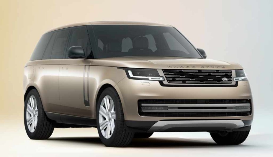 A tan metallic Land Rover Range Rover P530 rendering