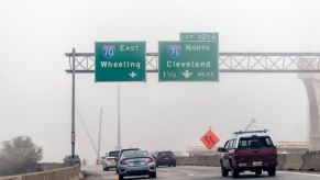 Ohio drivers on a foggy highway