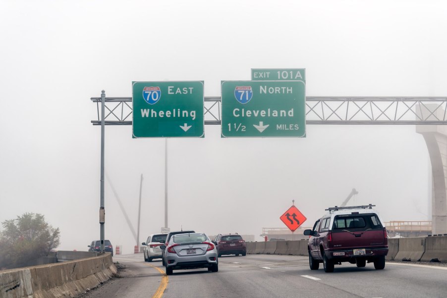 Ohio drivers on a foggy highway