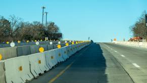 Concrete barrier line a tollway in the U.S.