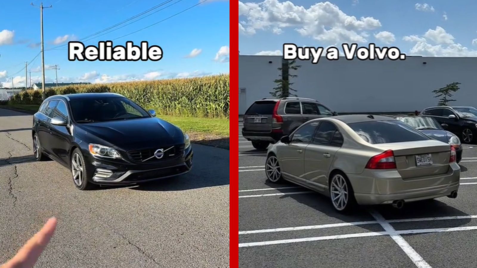 A TikToker shows used Volvo cars saying they're reliable