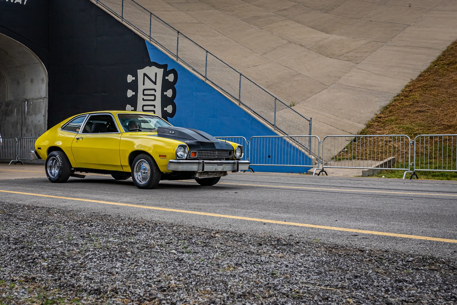 The 1978 Ford Pinto on a race track 