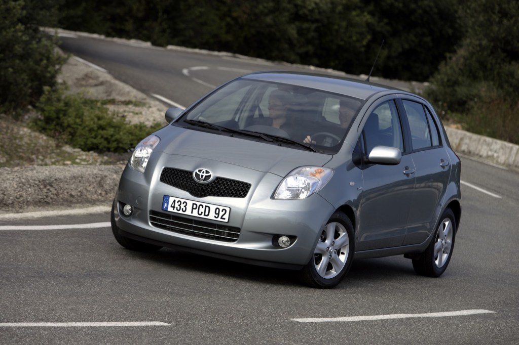 The 2005 Toyota Yaris on the road