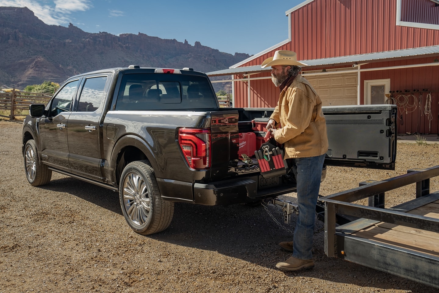 The 2025 Ford F-150 King Ranch on a farm