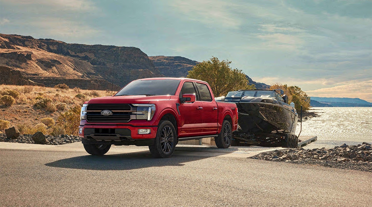 The 2025 Ford F-150 towing a boat