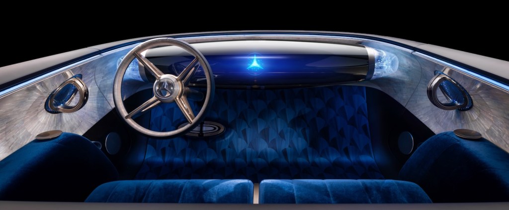 Mercedes-Benz blue interior.