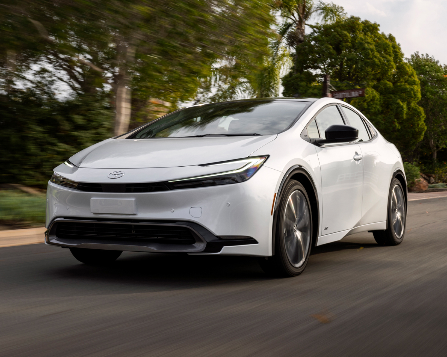 The 2025 Toyota Prius on the road