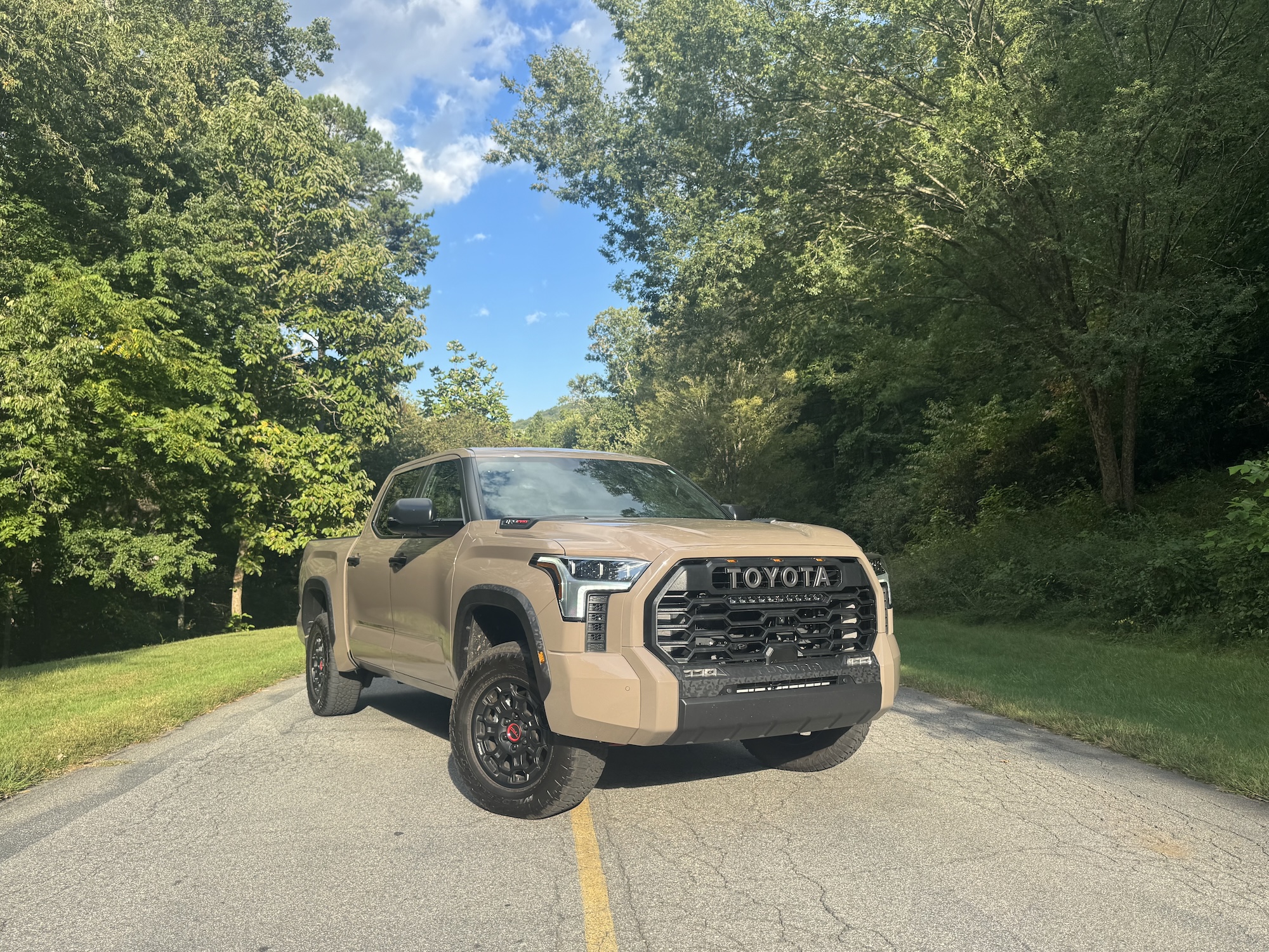 The 2025 Toyota Tundra TRD Pro on the road