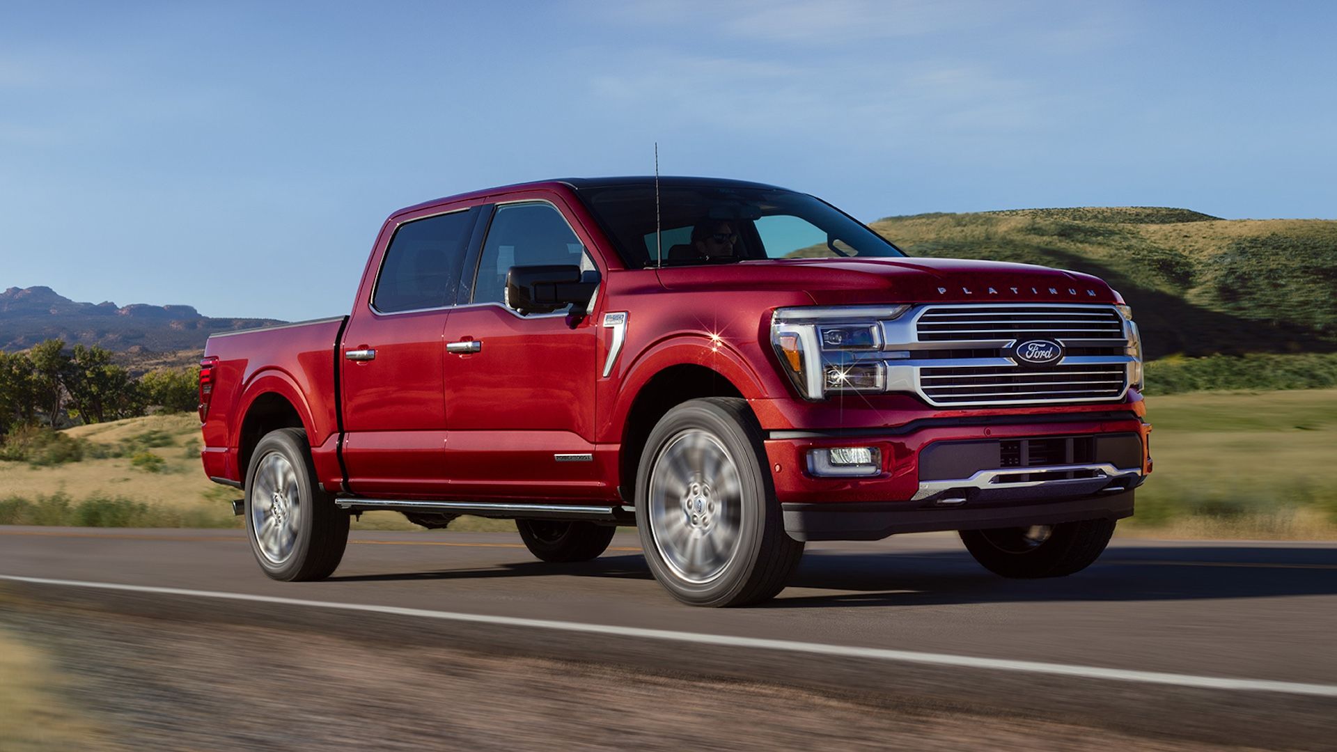 The 2025 Ford F-150 Platinum on the road