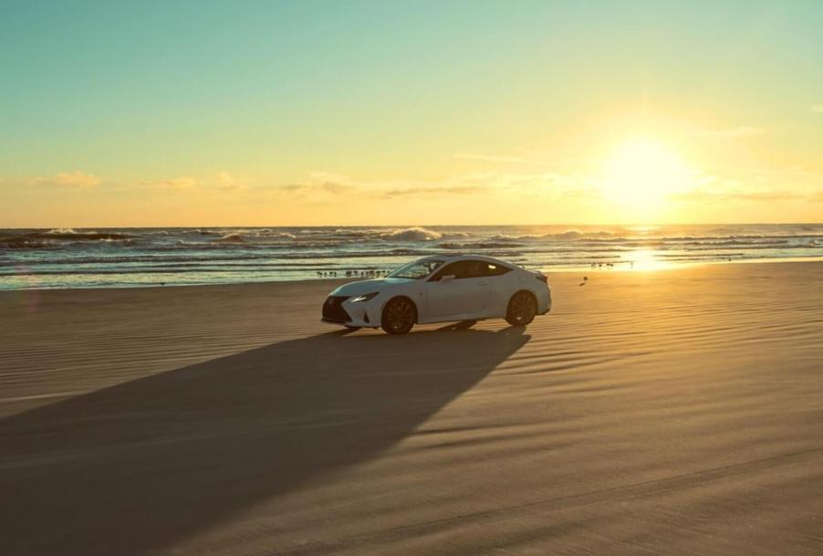 The sun sets over a Lexus RC, one of the cars that won't be around for the new year.