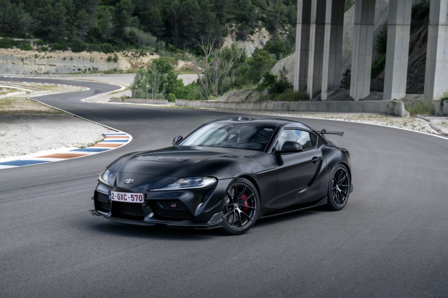 The 2026 Toyota Supra GR Final Edition on a track