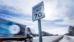 Speed Limit sign modified to read 70 mph on an East Coast highway