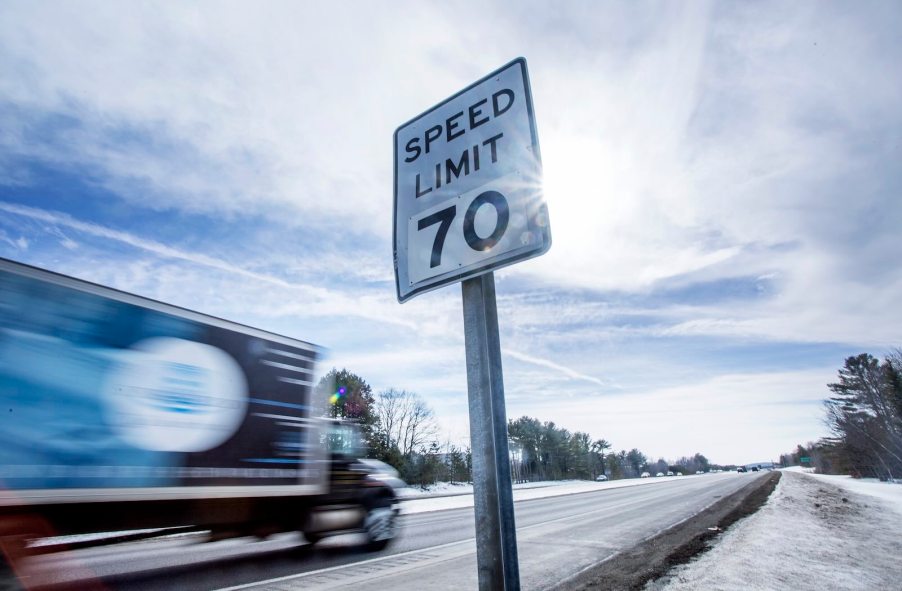 Speed Limit sign modified to read 70 mph on an East Coast highway