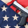 A pistol on an American flag