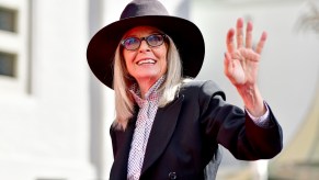 Diane Keaton waving