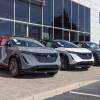 A set of Nissan Ariya EVs for sale. EV sales plummeted in October as the EV tax credit ended.