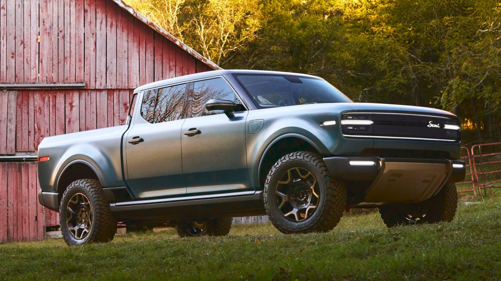 The Scout Terra near a barn