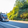 A semi-truck on the road
