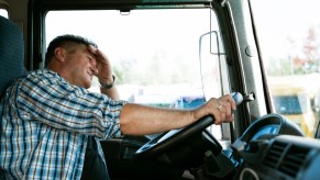 A frustrated truck driver