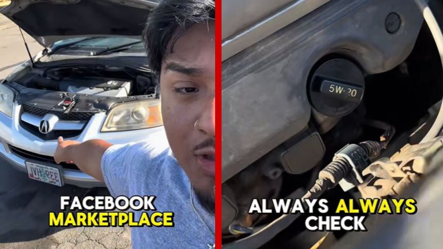 A TikToker shows how to check a car you find for sale on Facebook Marketplace