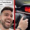 A TikToker films his first ride in a Tesla Model S Plaid