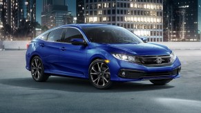 The 2021 Honda Civic in a parking lot