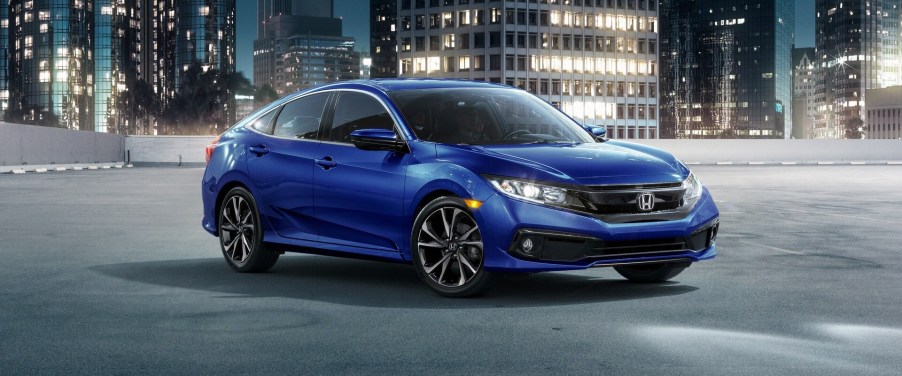 The 2021 Honda Civic in a parking lot