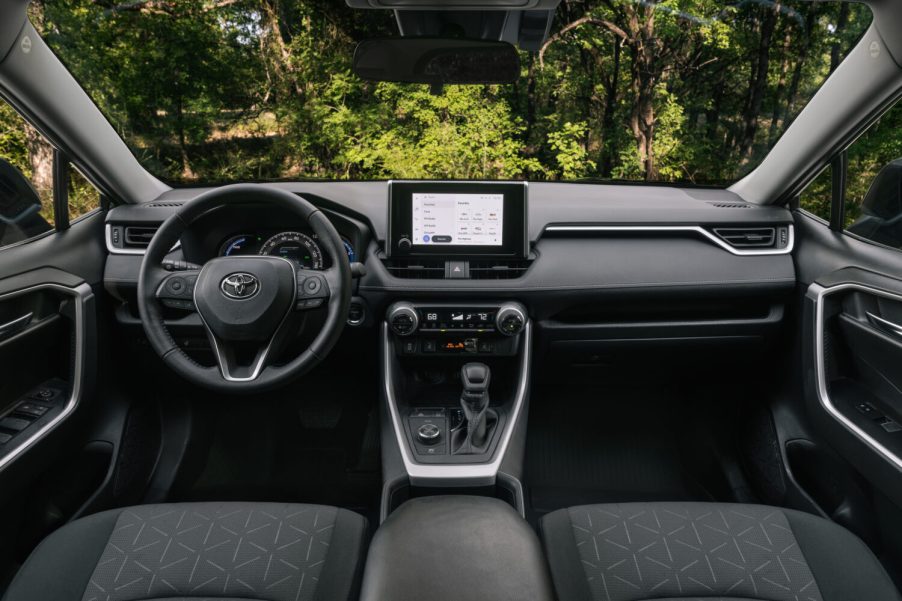 A view of the front cabin in a 2024 Toyota RAV4