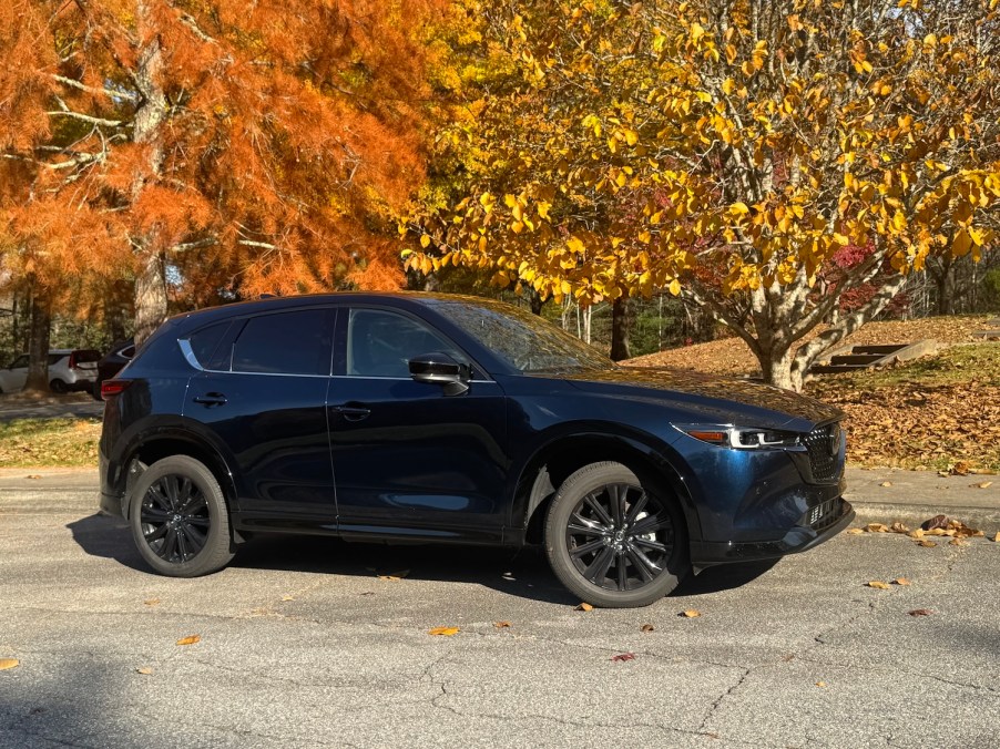 The 2025 Mazda CX-5 near foliage