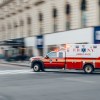 An ambulance in New York traffic