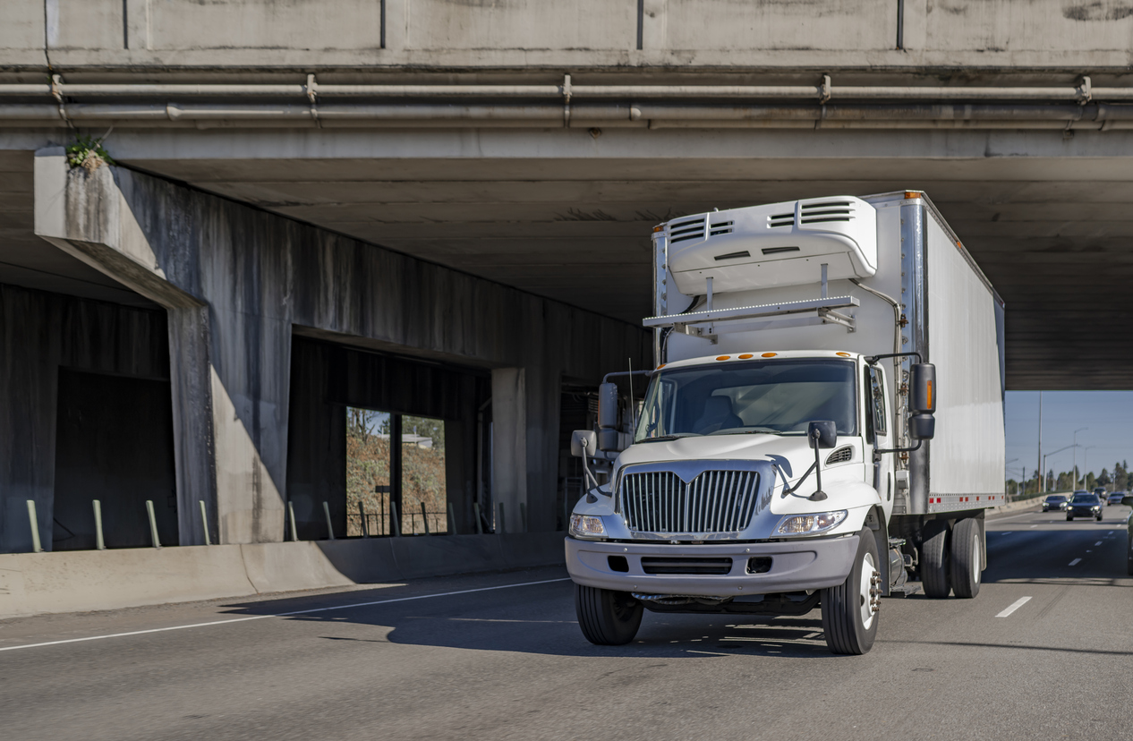 A box truck on the road