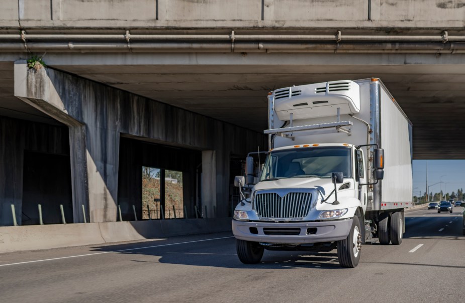 A box truck on the road