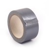 Roll of gray duct tape on a white background.