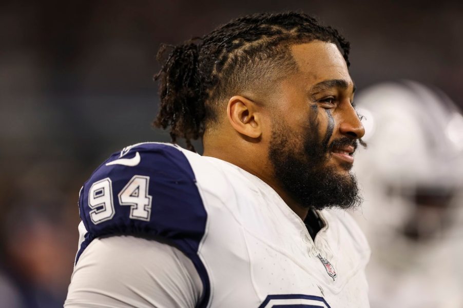 Dallas Cowboy's #94, Marshawn Kneeland, at an NFL game