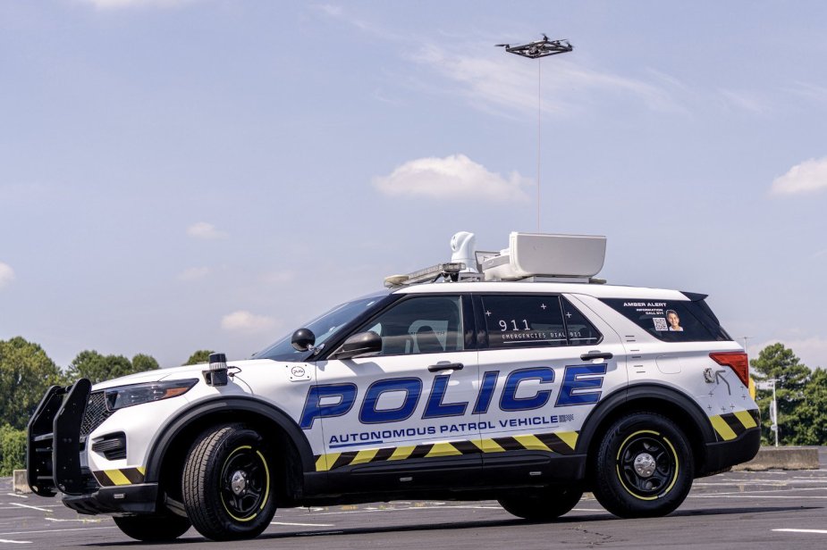 The PUG Autonomous Patrol Vehicle launching a drone