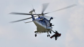 A police helicopter search