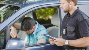 A police officer writing a ticket