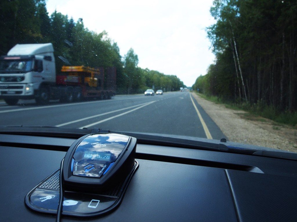 A radar detector in a car