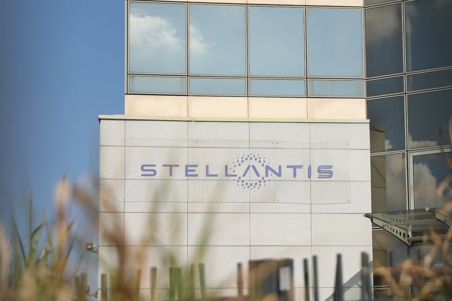 The Stellantsi sign on one of the company's European headquarters