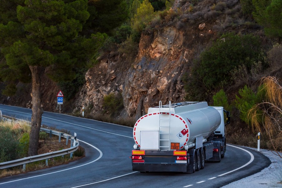 A tanker truck on the road