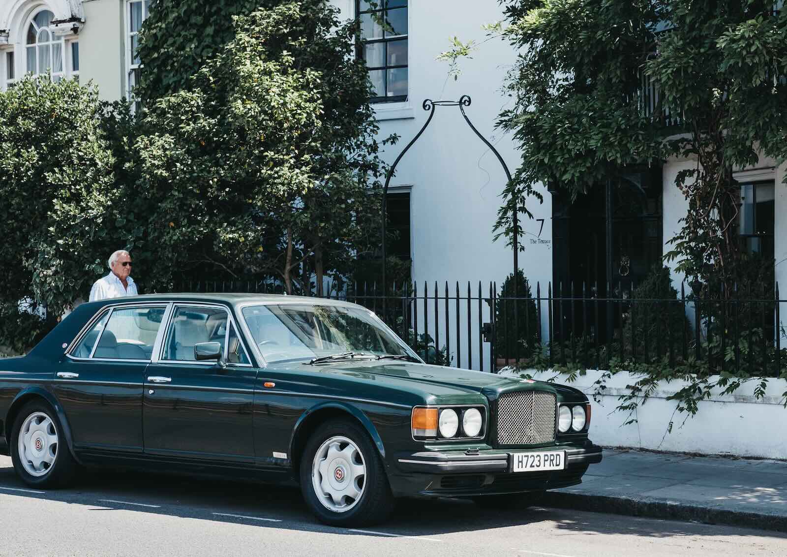 Dark green vintage Bentley sedan